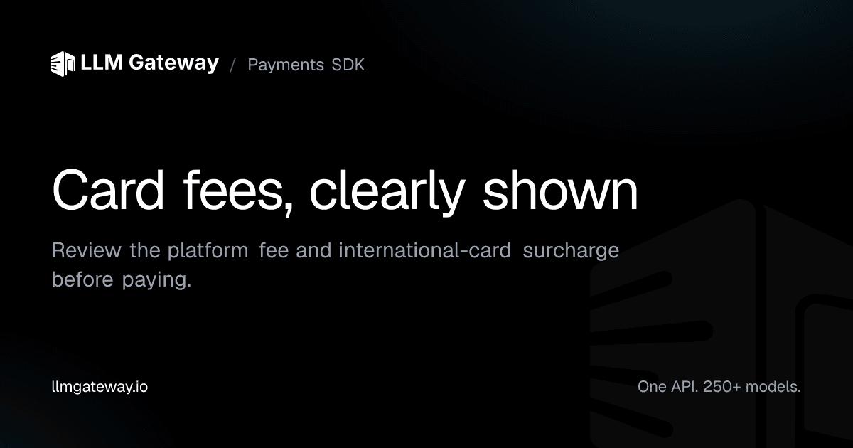 Payments SDK checkout card fees and payment review