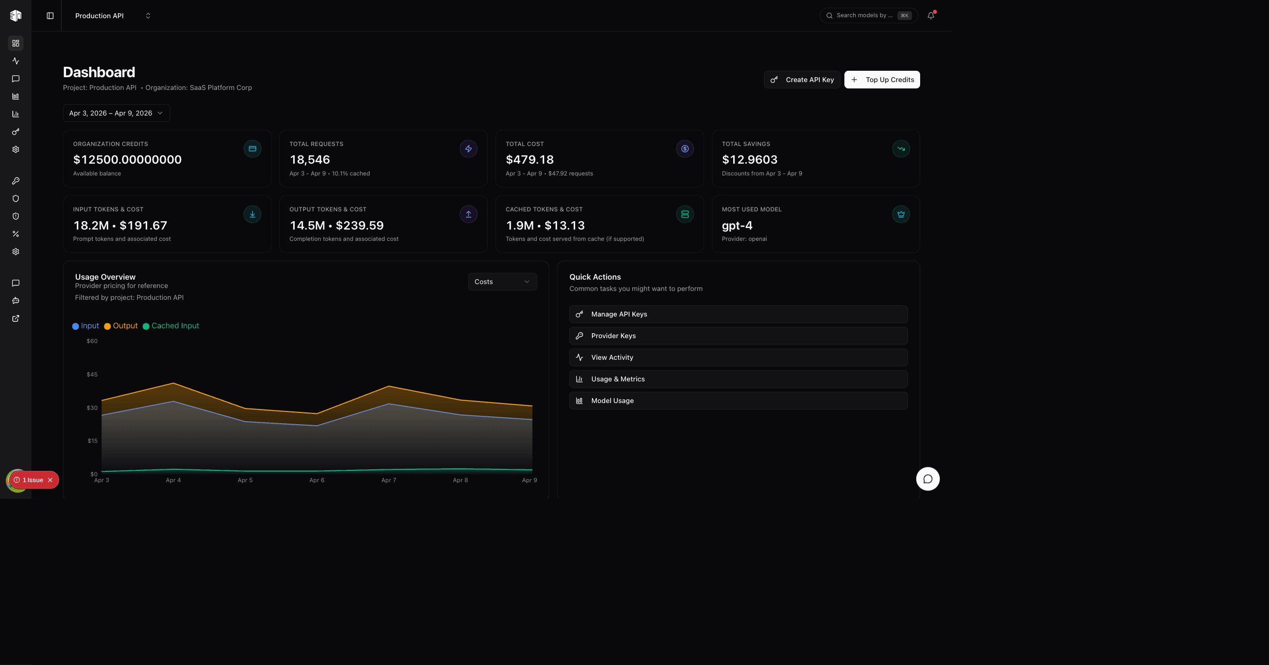 LLM Gateway Dashboard