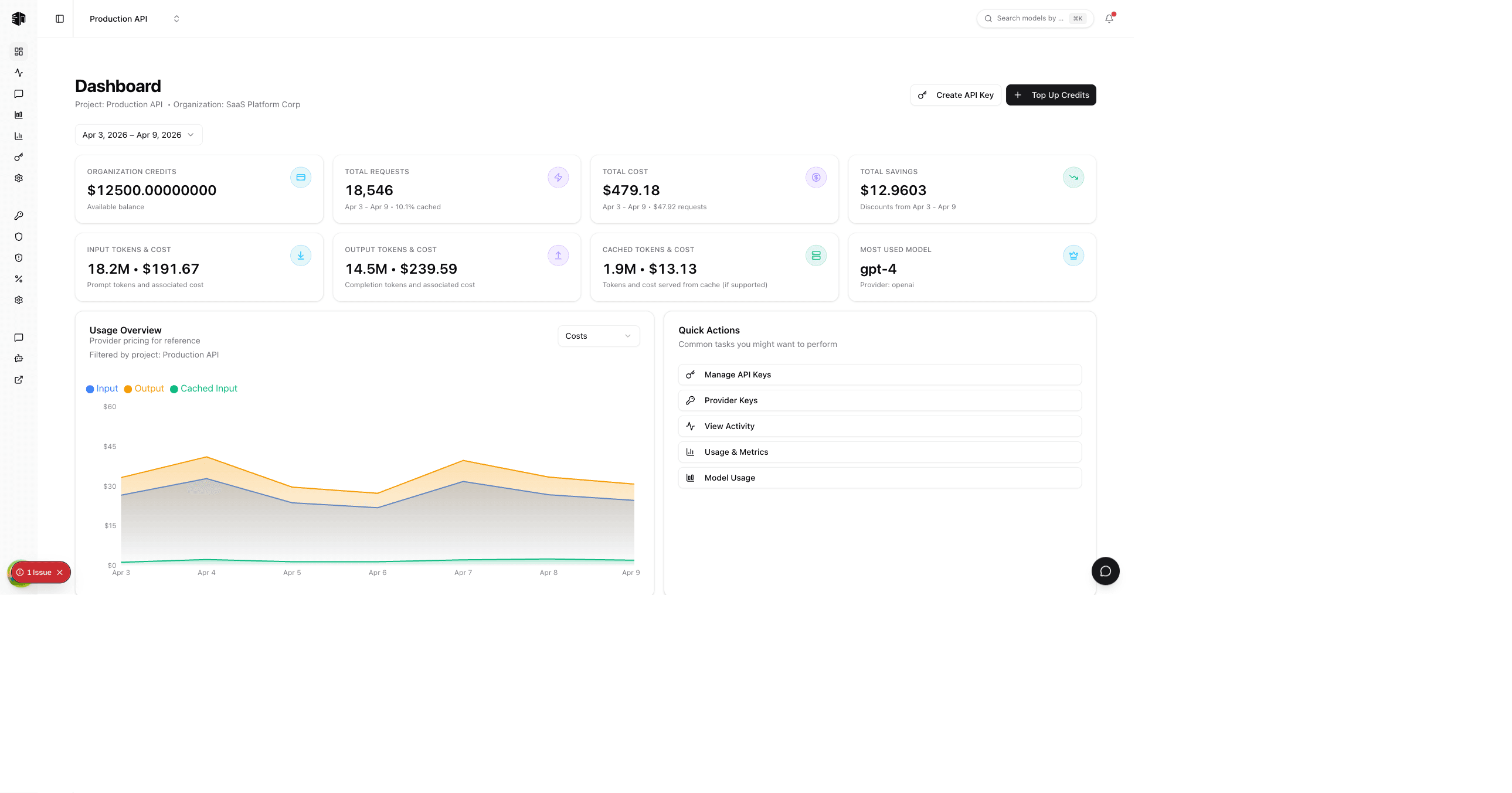 LLM Gateway Dashboard