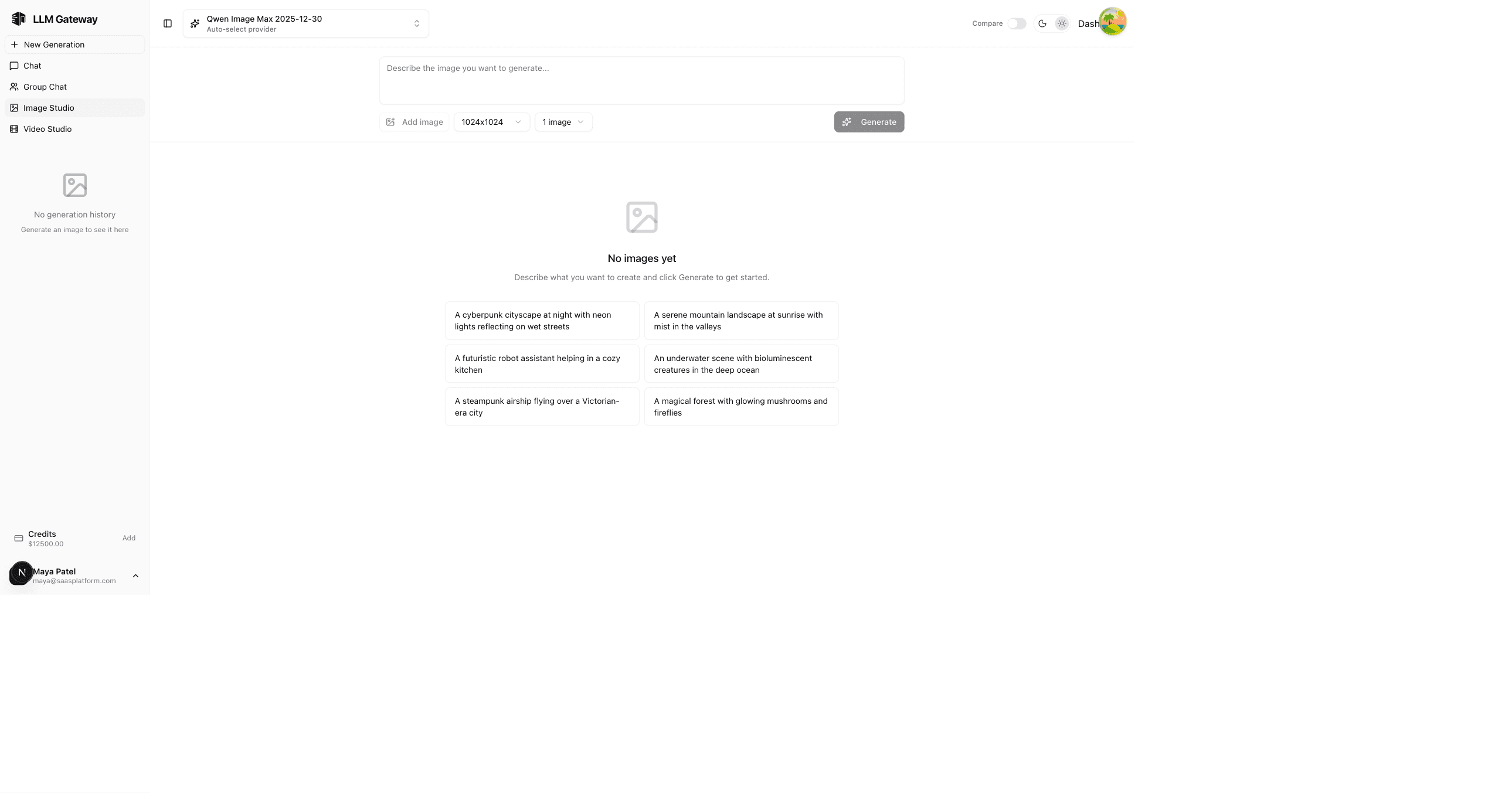 LLM Gateway Image Studio
