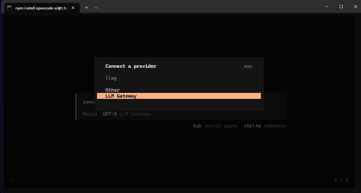 Select LLM Gateway Provider